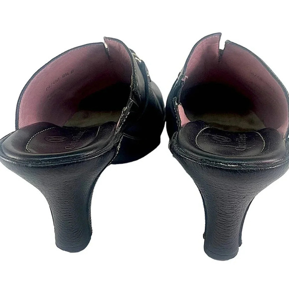 Cole Haan Leather Kitten Heels Mules Clog Slip On Shoes Women Size 8.5 B Black - Picture 4 of 14